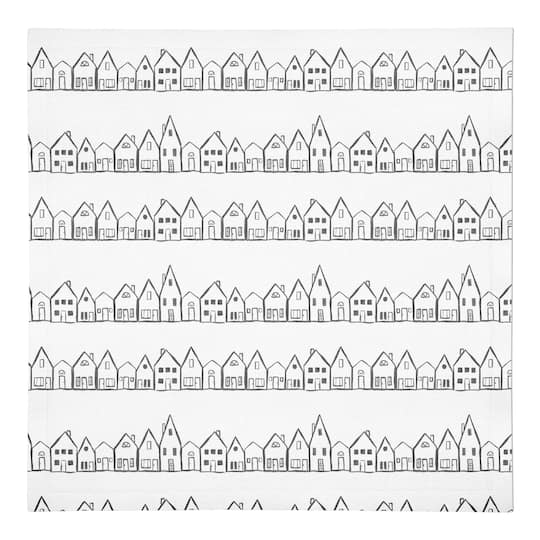 Simple House Pattern 10" x 10" Cotton Twill Napkin